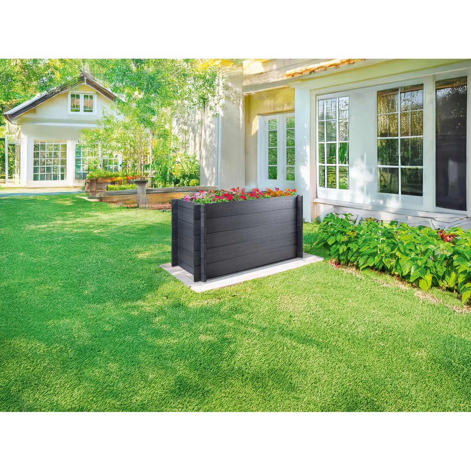 WPC Hochbeet Anthrazit Stecksystem 75 cm x 70 cm x 150 cm_5