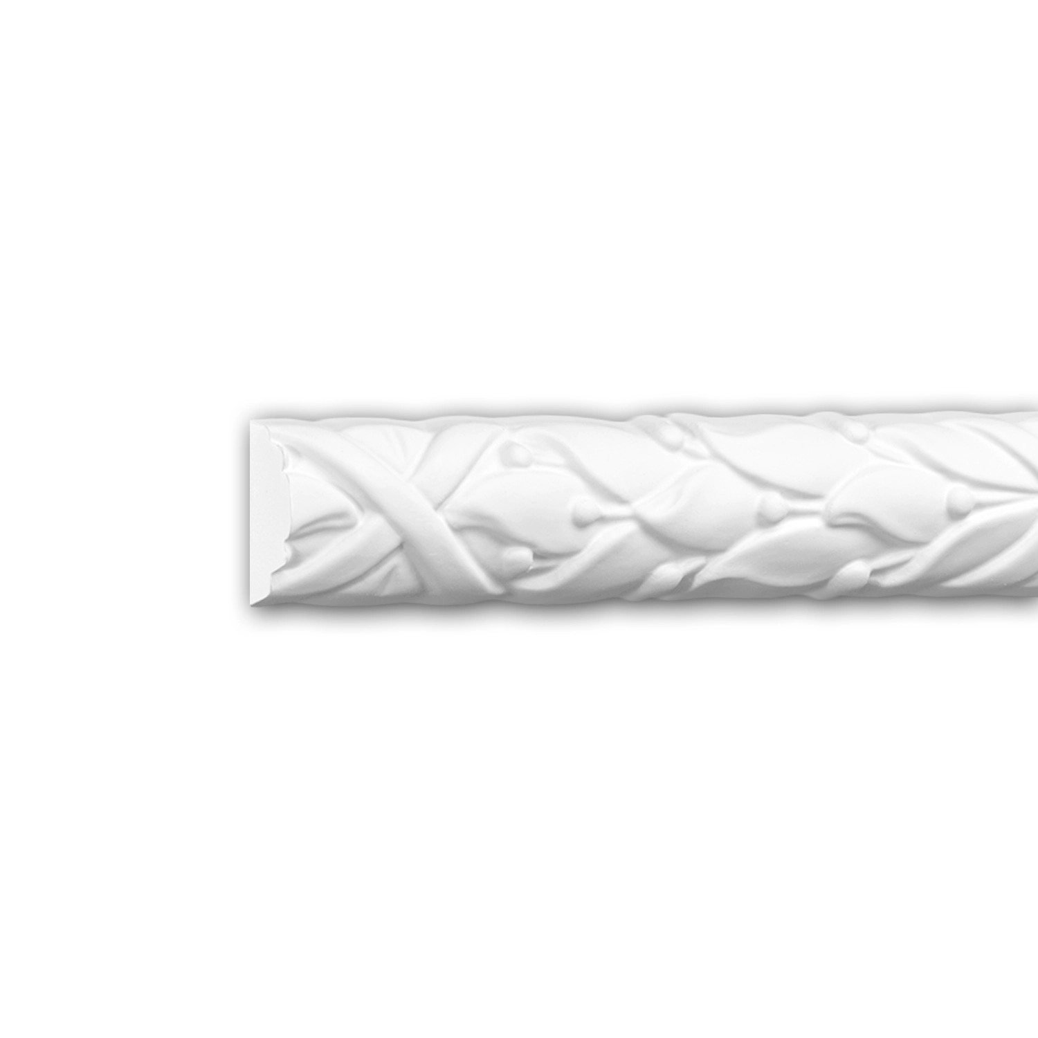PROFHOME 151352F Flexible Wand- und Friesleiste Stuckleiste Zierleiste 2 m 200 cm x 2,1 cm x 3,6 cm Weiß