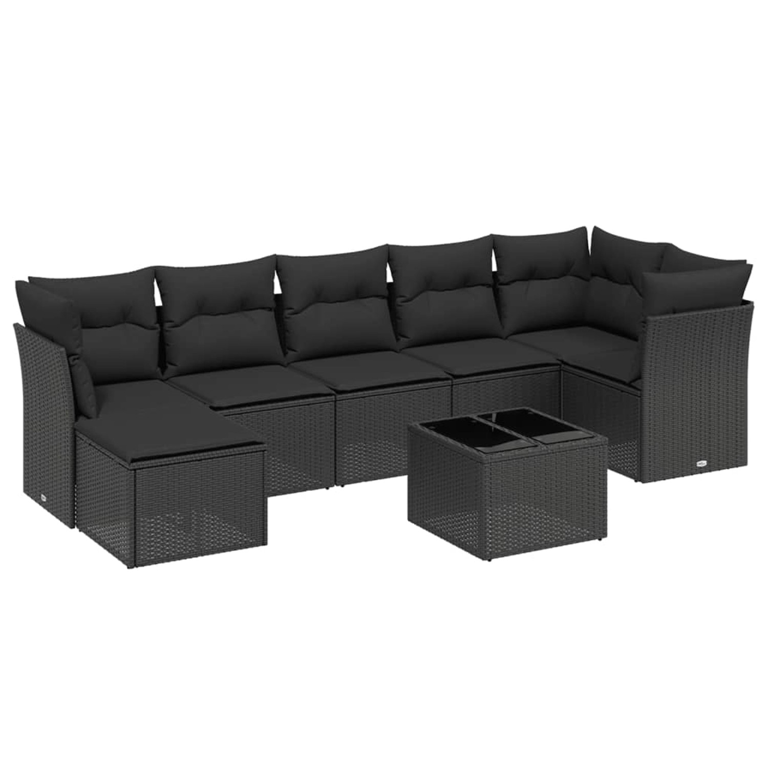 vidaXL 8-tlg Garten-Sofagarnitur mit Kissen Schwarz Poly Rattan Modell 158 günstig online kaufen