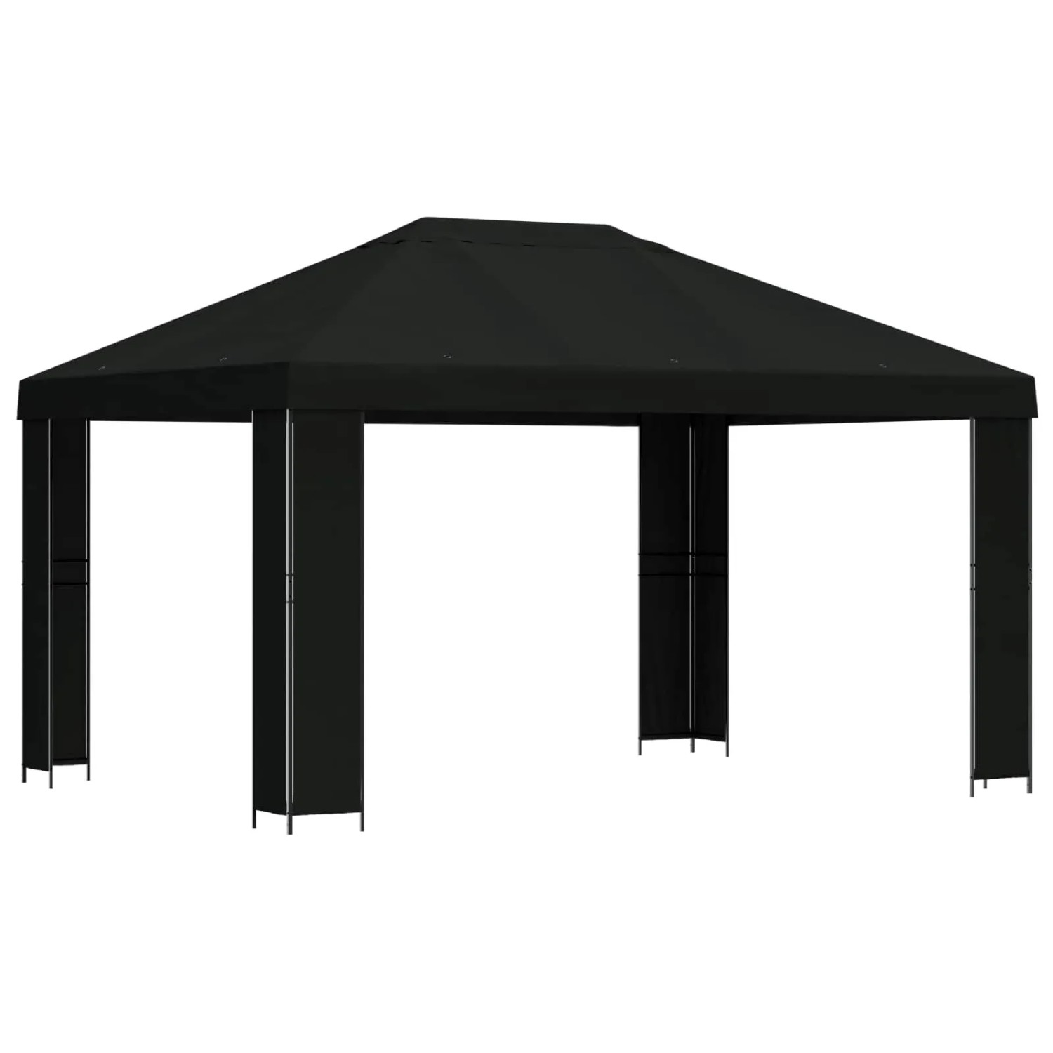 vidaXL Pavillon 4 x 3 m Schwarz Polyester und Stahl 190 900382