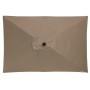Doppler Marktschirm Active, 210x140 cm, Greige, mit Kurbel. Rechteckiger Sonnenschirm, Detailansicht.