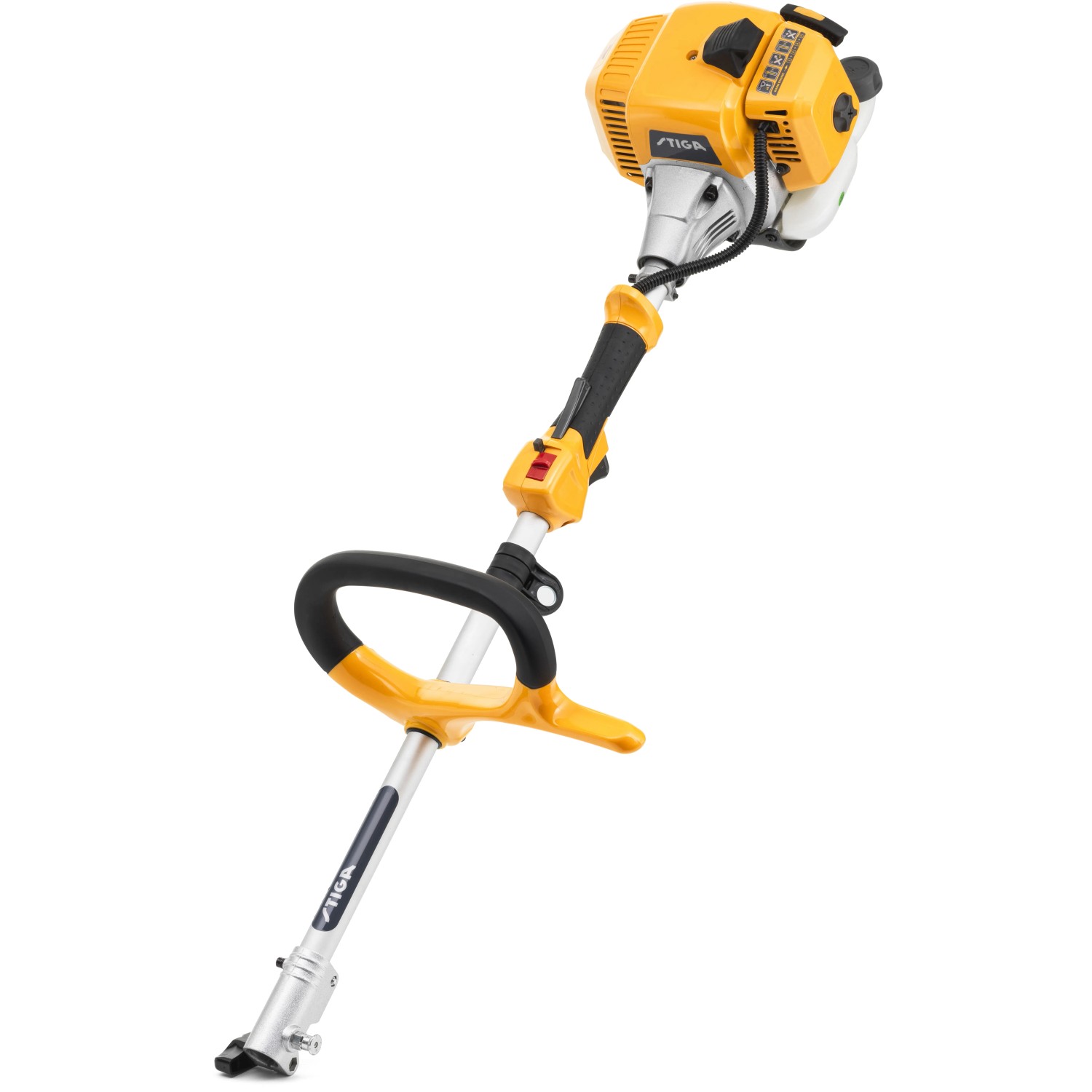 Stiga Benzin-Multi-Tool MT 330: Hochentaster, Heckenschere, Trimmer und Motorsense in einem Gerät.