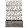 DELUKE Rankkasten Pflanzgefäß ELOT Aus Rattan Grau 3 Töpfe 83x30x130cm Hochbeet Rankgitter Pflanzkasten Blumenkasten Rankhilfe_2