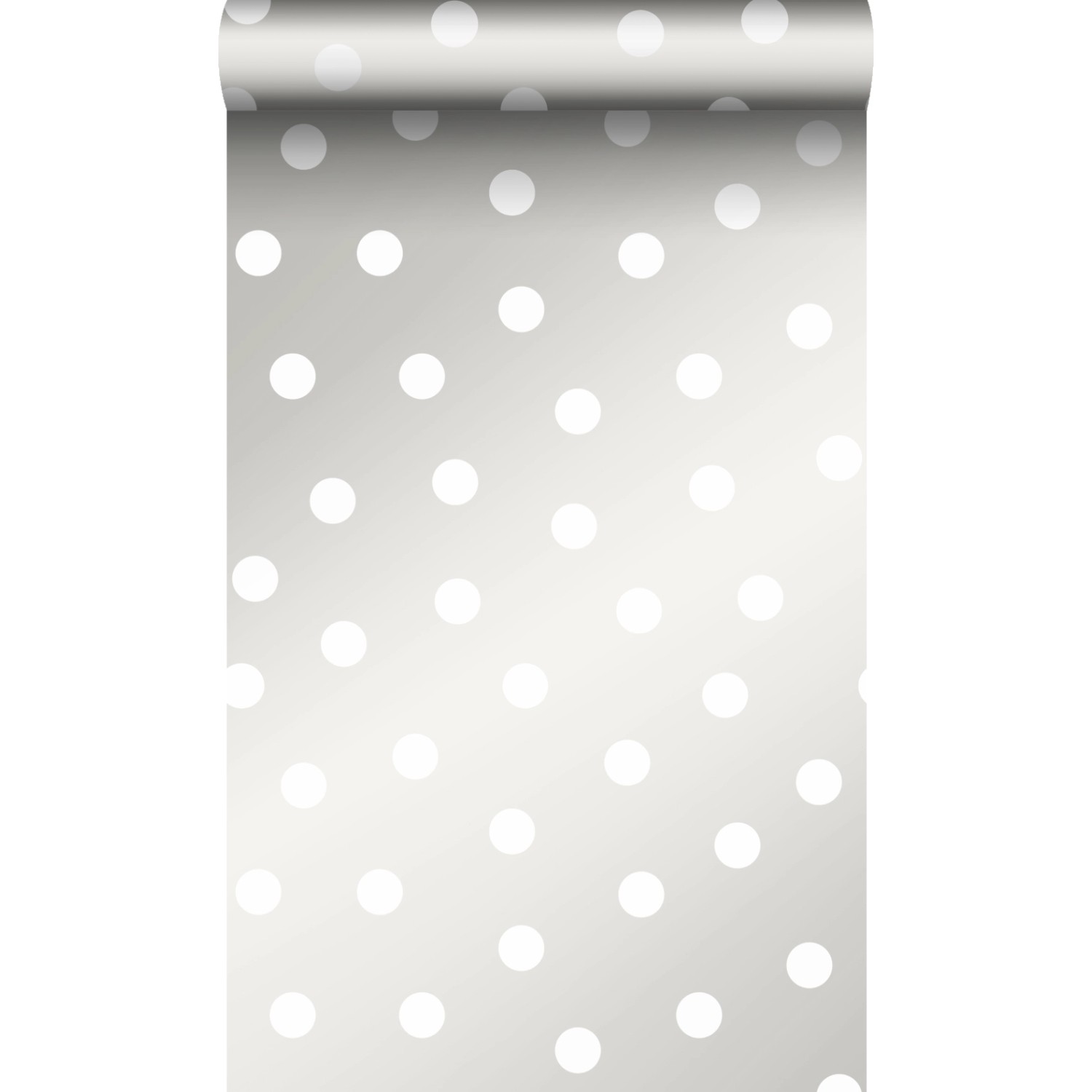 Origin Wallcoverings Tapete Punktmuster Weiß und Silbergrau 53 cm x 10.05 m günstig online kaufen