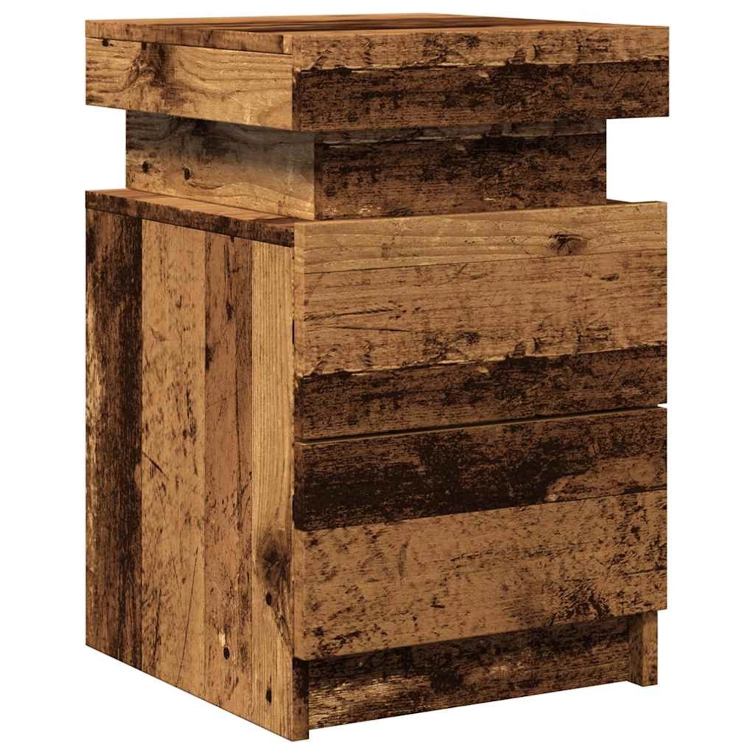 vidaXL LED-Nachttisch Altholz-Optik 35x39x55 cm Holzwerkstoff 857654 günstig online kaufen