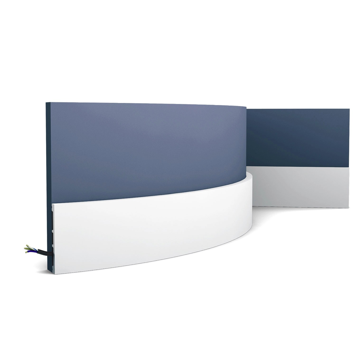 ORAC DECOR SX163F AXXENT SQUARE Flexible Sockelleiste Wandleiste Zierleiste 2 m 200 cm x 1,3 cm x 10,2 cm Weiß