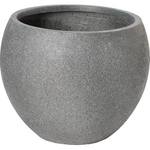 Runder, anthrazitfarbener Pflanztopf (29,5 cm) mit rauer Oberfläche für Innen- und Außenbereich.