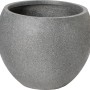 Runder, anthrazitfarbener Pflanztopf (29,5 cm) mit rauer Oberfläche für Innen- und Außenbereich.