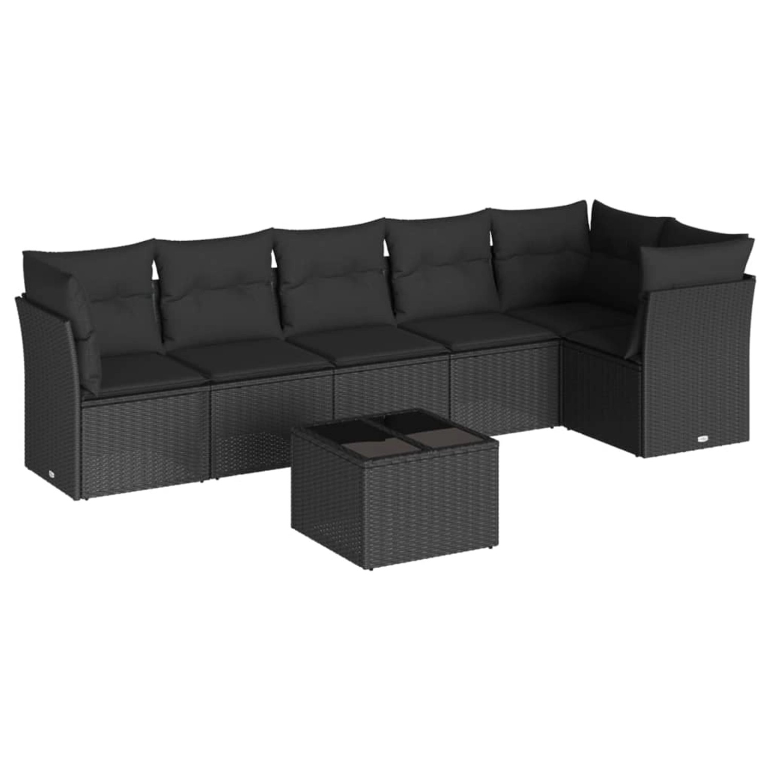 vidaXL 7-tlg Garten-Sofagarnitur mit Kissen Schwarz Poly Rattan Modell 40 günstig online kaufen