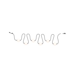 Paulmann LED-Lichterkette Naima Plug & Shine Basisset mit 6 warmweißen Lichtkugeln am schwarzen Kabel.