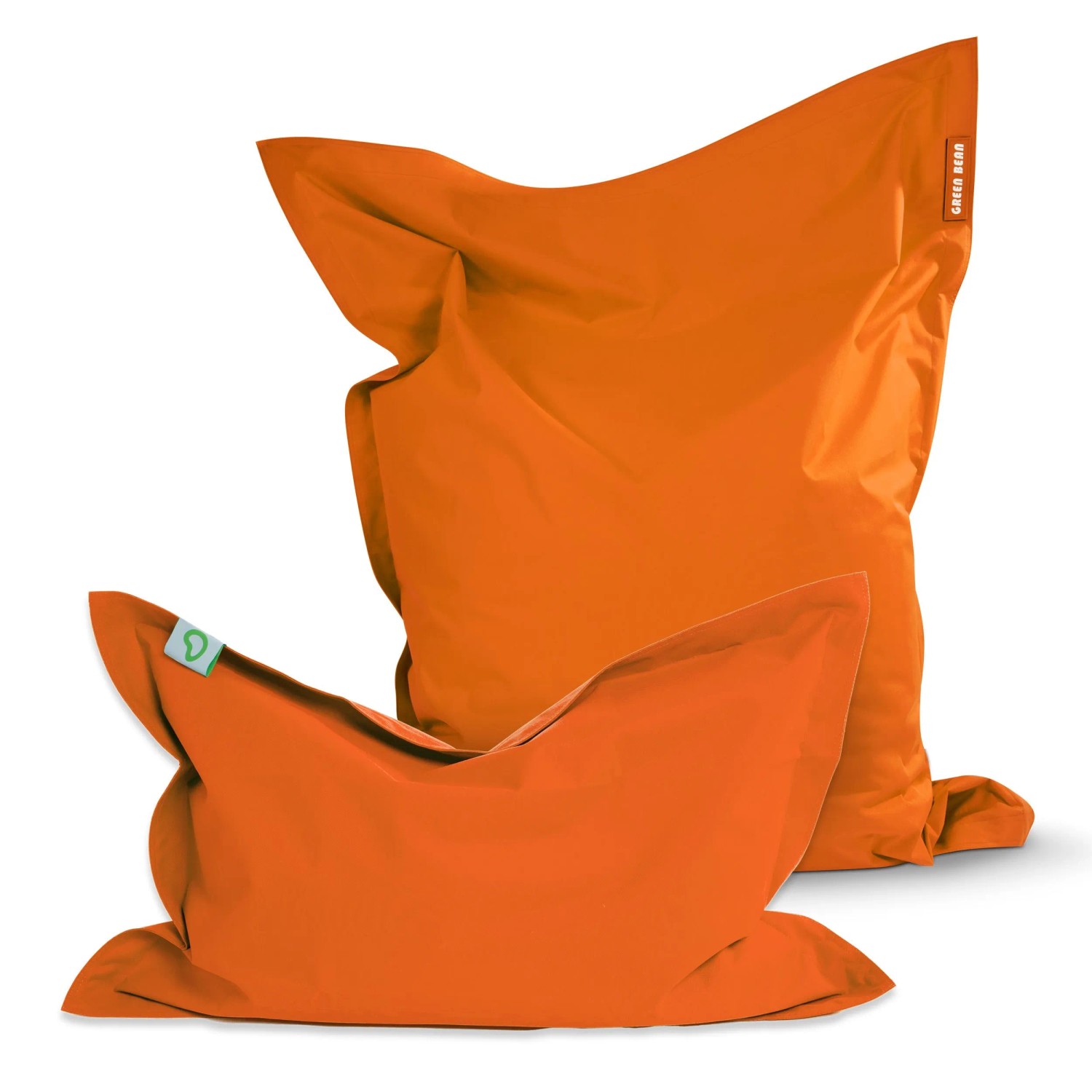 Green Bean Sitzsack-Set 2er Square XXL + BeBi 140 x 180 x 25 cm PVC Orange