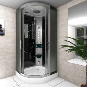AcquaVapore Duschkabine 90x90 mit Regendusche, Handbrause und Massagedüsen.