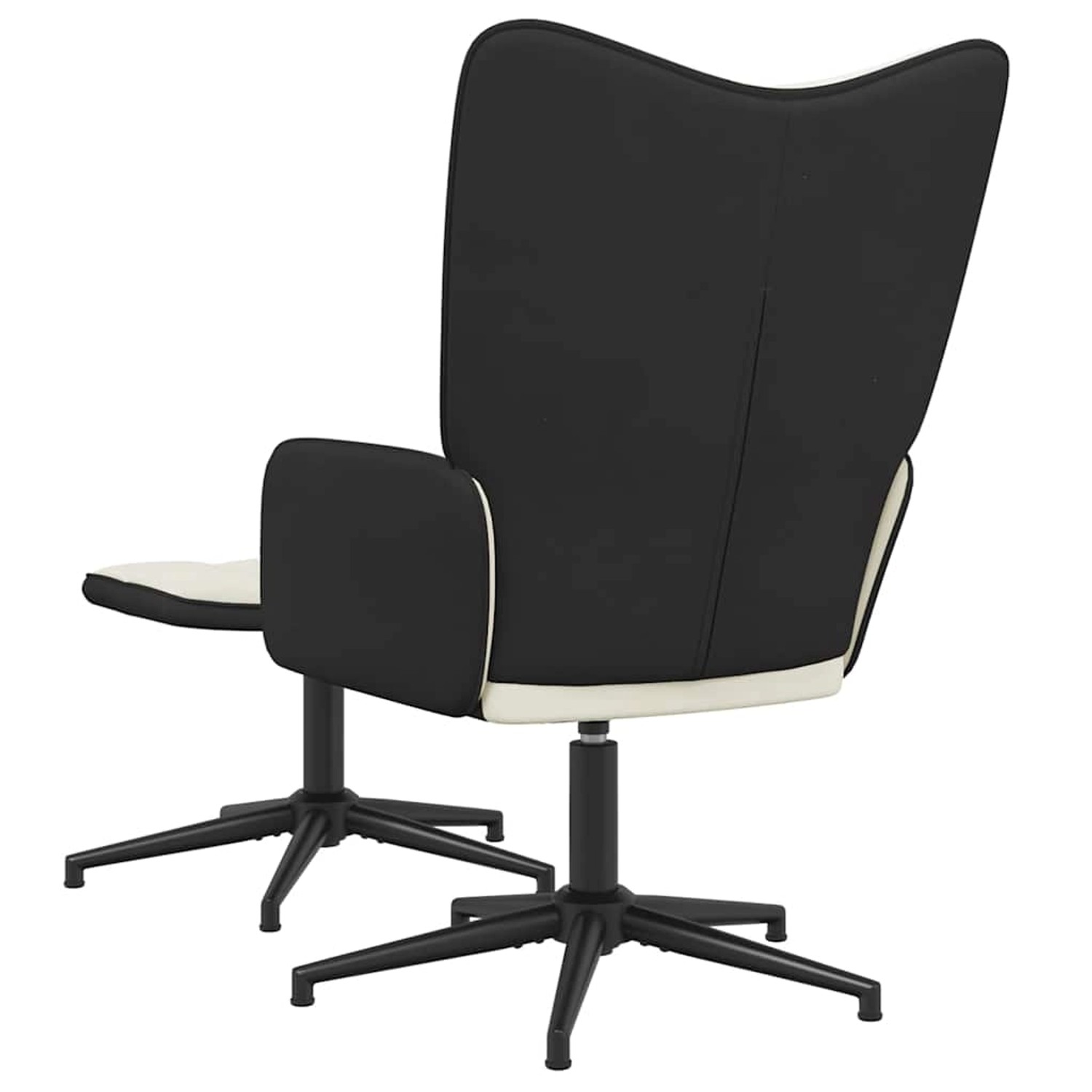 Rückansicht: Cremeweißer Relaxsessel mit Hocker, Samt/PVC, drehbar, Teil der Kategorie Relaxsessel & Massagesessel.