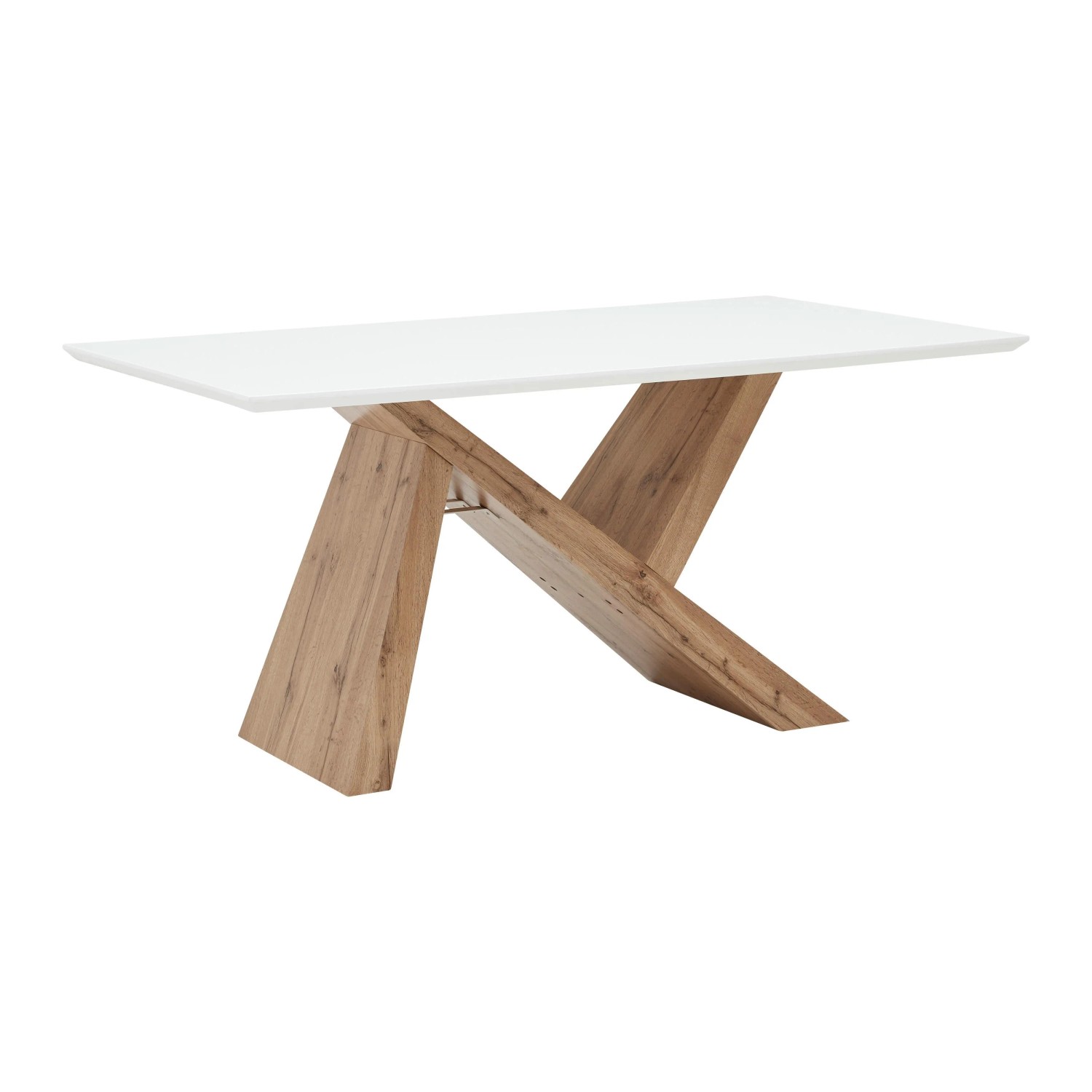 Bessagi Home Esstisch Holz Jako ca. 160x90 cm Eiche/Weiß