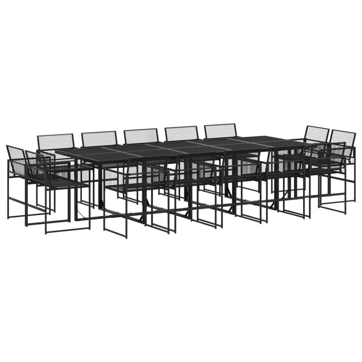 vidaXL 15-Tlg Garten-Essgruppe Schwarz Poly Rattan 3295041 günstig online kaufen