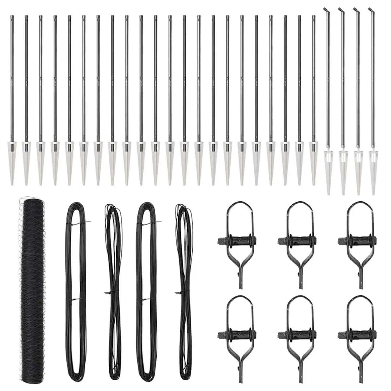 vidaXL Zaunpfosten Grau 50 x 1,2 m 36 mm Maschenweite Stahl und PVC 3353277 günstig online kaufen