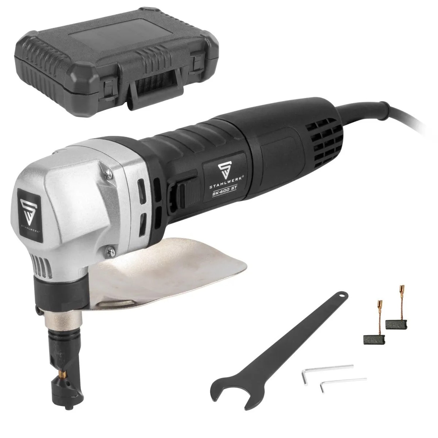 STAHLWERK Blechschere Blechknabber BK-600 ST mit 600 W und 2.000 U/min Nibbler Knabber, (Packung, 1-tlg), bis 2,5 mm Schnitttiefe