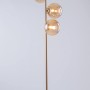 Eco-Light Stehleuchte Neptun: Messingfarbenes Gestell mit vier champagnerfarbenen Glaskugeln.
