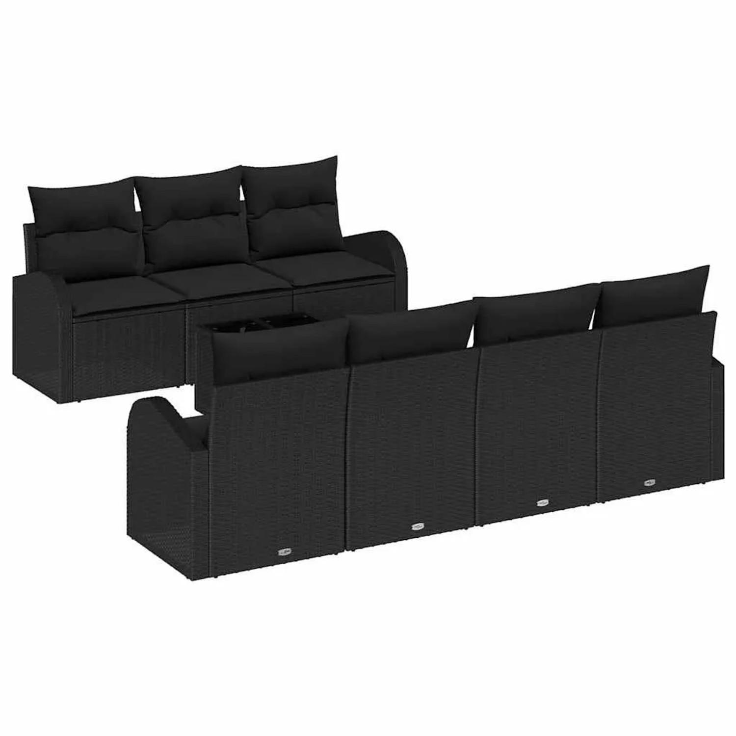 vidaXL Gartensofa-set Schwarz 55 x 55 x 37 cm Poly-Rattan 3345953 günstig online kaufen