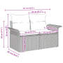 vidaXL Garten-Sofa-Set, 8-teilig, schwarz, Poly Rattan, mit Maßangaben.