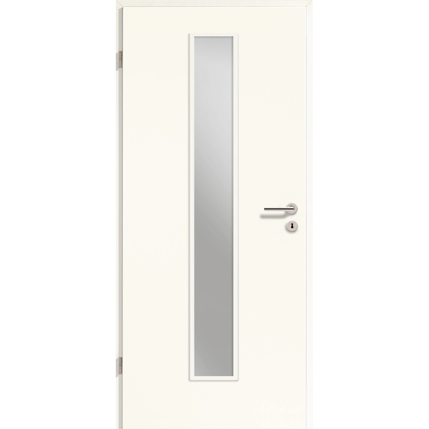 Zimmertür CPL Weiß ähnl. RAL 9010 (GL223) LA-1 Satiniert 211 cm x 86 cm Li