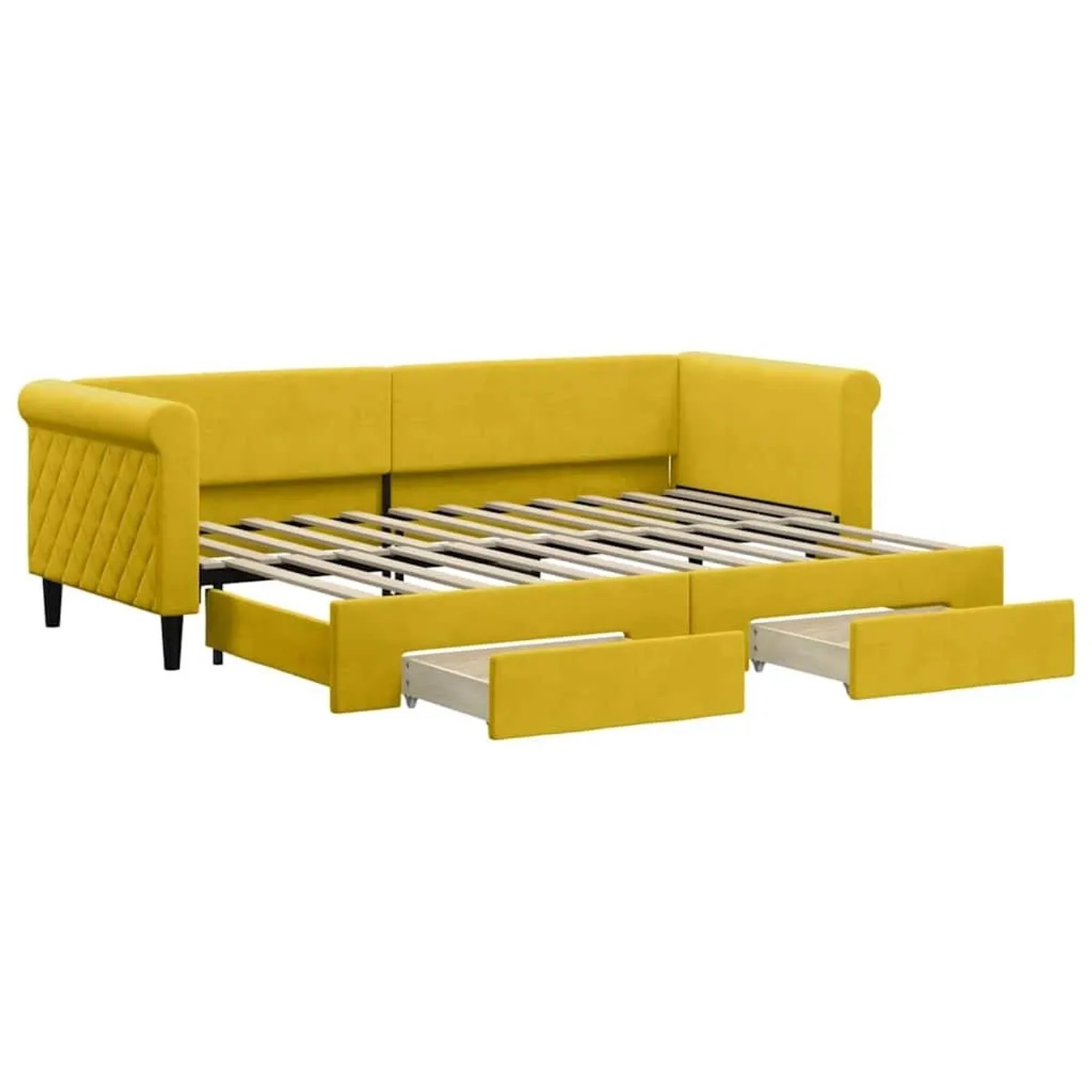 vidaXL Tagesbett Ausziehbar mit Schubladen Gelb 80x200 cm Samt 3197817 günstig online kaufen