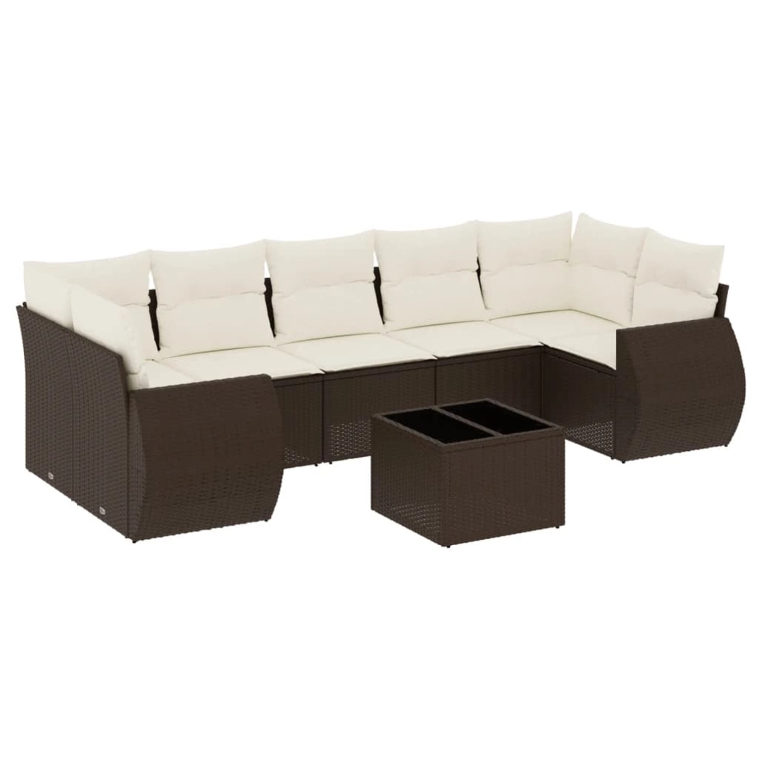 vidaXL 8-Tlg Garten-Sofagarnitur mit Kissen Braun Poly Rattan 3253480 günstig online kaufen