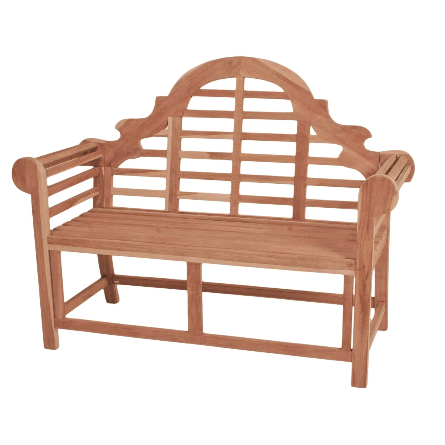 DELUKE Gartenbank MARIUS 2-Sitzer 133cm Breit Teak Natur Terrassenbank Wetterfest Sitzbank Outdoor Bank