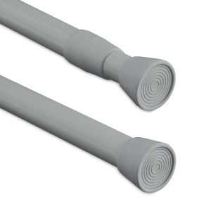 Relaxdays Teleskopstange Edelstahl Grau Verstellbar 66 cm bis 110 cm