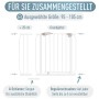 ib style Türschutzgitter Berrin 58-185cm Treppenschutzgitter für Kinder und Haustiere Ohne Bohren Weiß 95-105cm_9