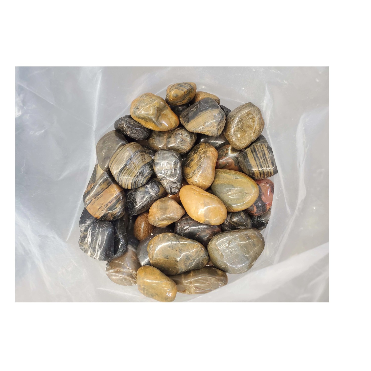 Aquagart 20kg Polierter Kiesel Glanzkies Flusskiesel Kieselsteine Gartenkies Zierkies Braun_4