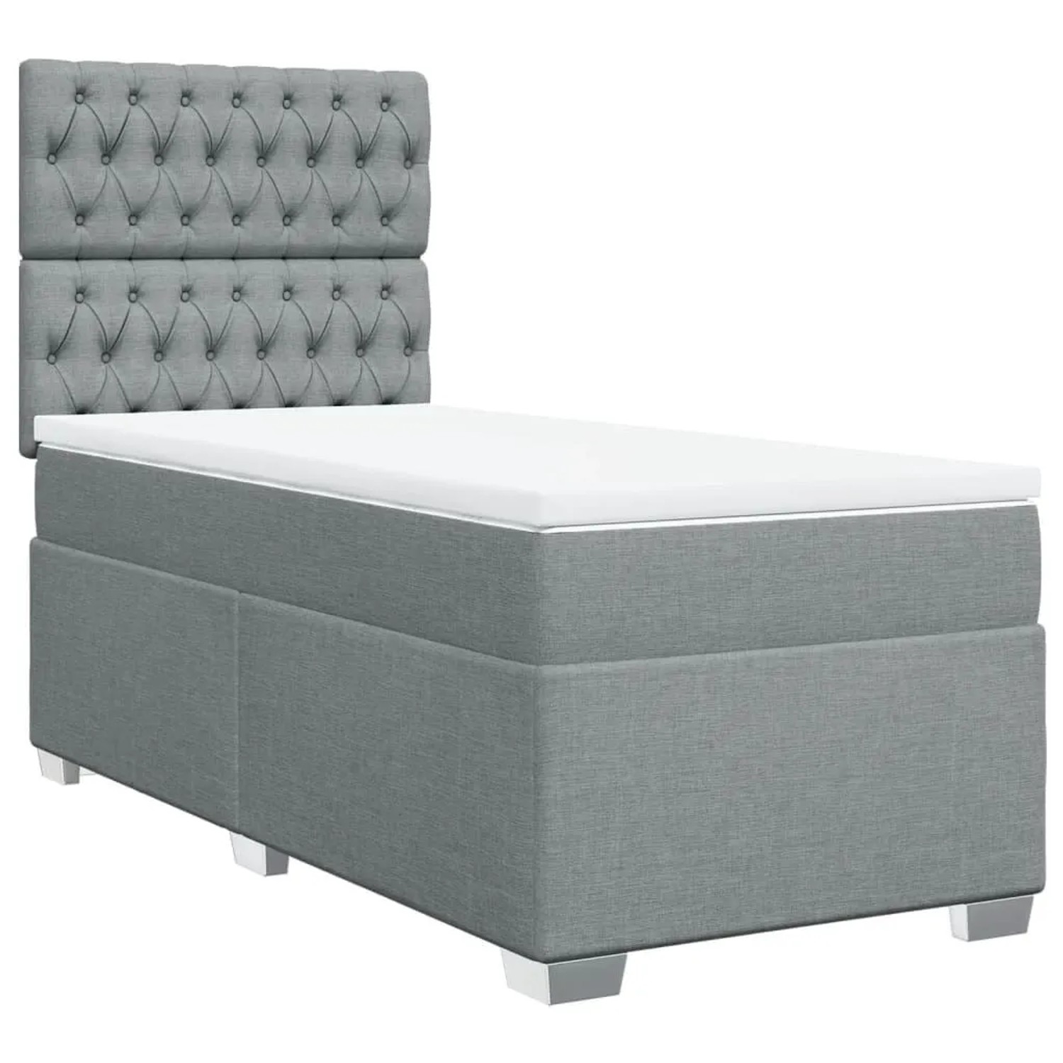 vidaXL Boxspringbett mit Matratze Hellgrau 90x200 cm Stoff 3290378 günstig online kaufen
