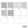 Muster verschiedener PROFHOME Vliestapeten mit Used Look in Grau und Schwarz.