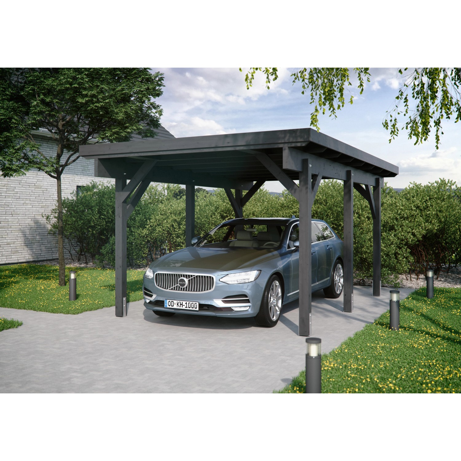 Kiehn-Holz Einzelcarport KH 301 BxT: 344 cm x 504 cm günstig online kaufen