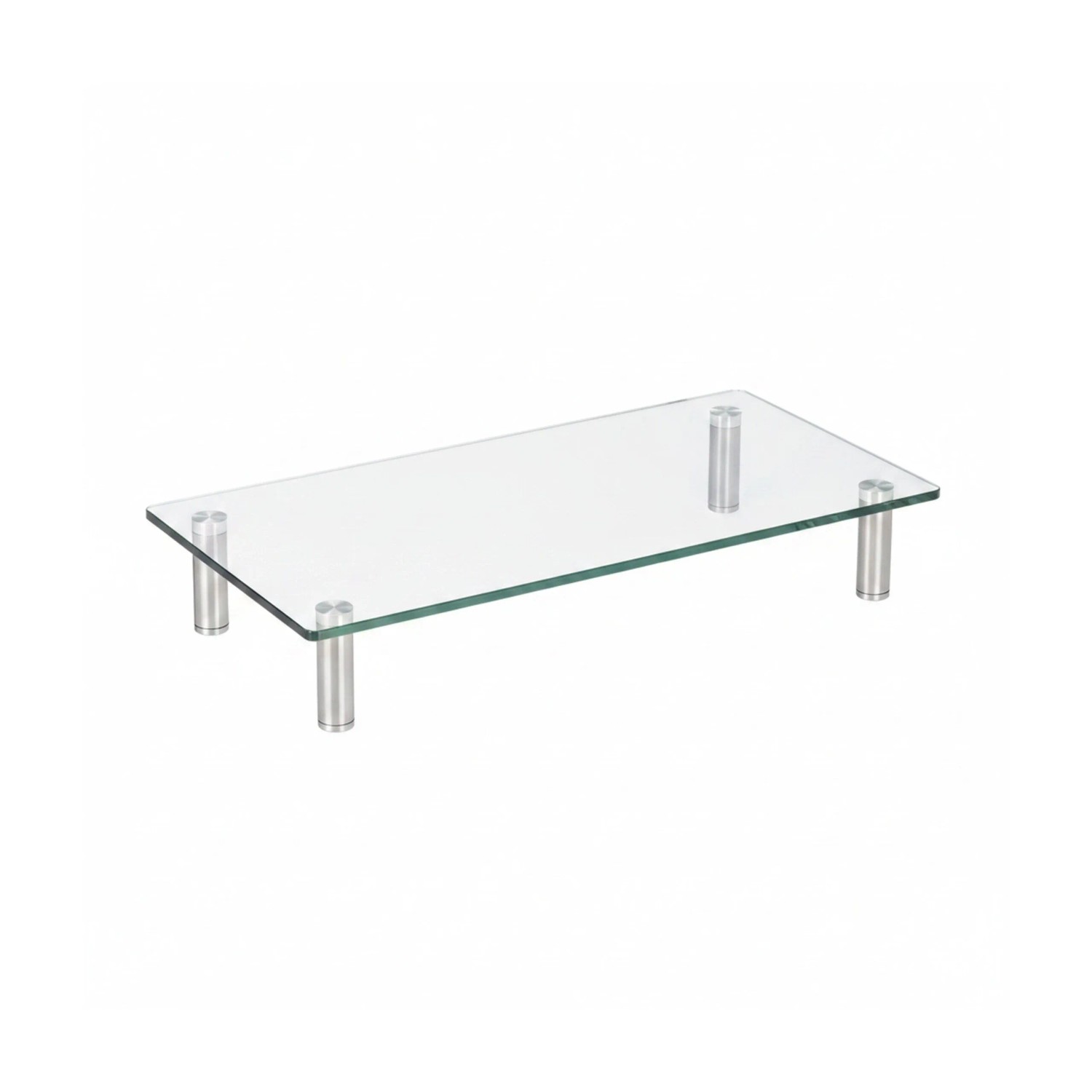 Relaxdays Bildschirmständer Glas Transparent Höhenverstellbar 56 cm x 24 cm 2,9 kg