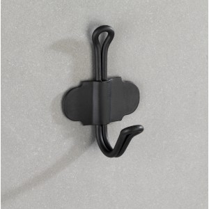 Schwarzer Wenko Wandhaken Nostalgie aus Stahl für Bad und Haushalt.