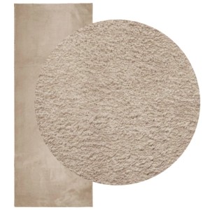 vidaXL Teppich HUARTE Kurzflor Weich und Waschbar Sandfarben 80x200 cm 375053