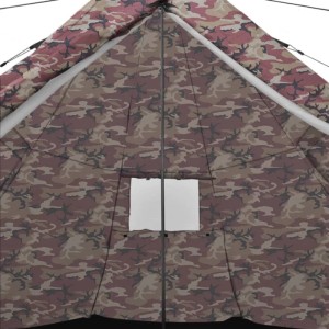 DELUKE Campingzelt 4 Personen TIPI Camouflage Regenfest Atmungsaktiv Tipi Pyramidenzelt Familienzelt Für 4 Personen Gruppenzelt Zelt Camping Zelt
