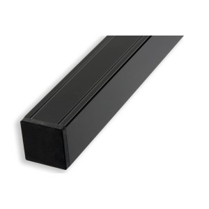 Anthrazitfarbener GartenLand Pfosten aus Aluminium für die Zaunserie Classico, inkl. Pfostenkappe.