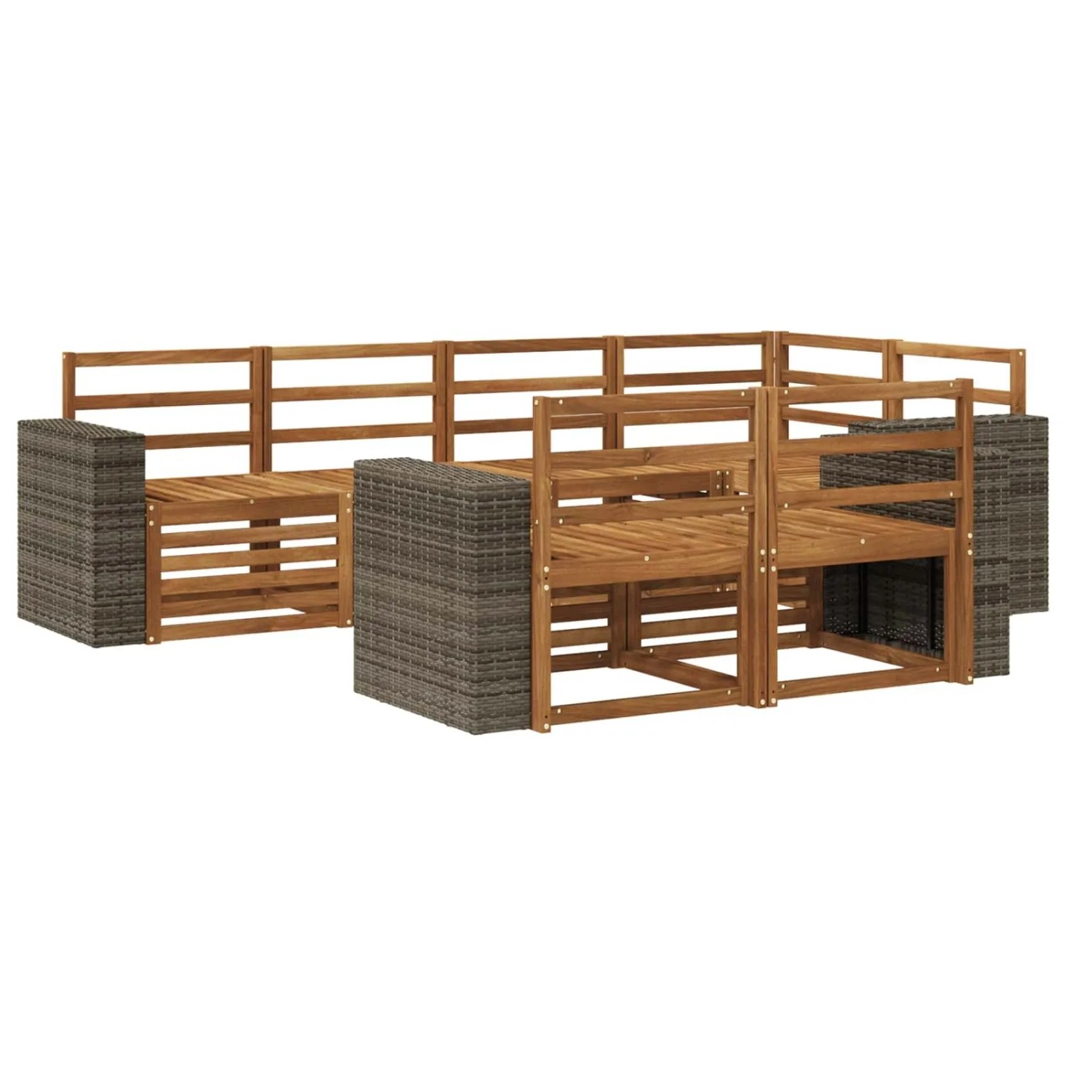 vidaXL Ecksofa Set 7 Stk Natur 3384485