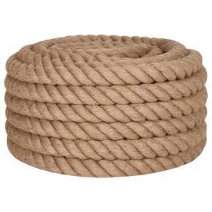 vidaXL Juteseil, 5m lang, 36mm stark, naturfarben, aufgerollt. Ideal für Basteln und Garten.