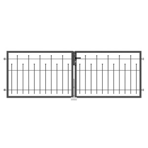 Metallzaun Doppeltor-Set Madrid, anthrazit, zum Einbetonieren, 80x300 cm.