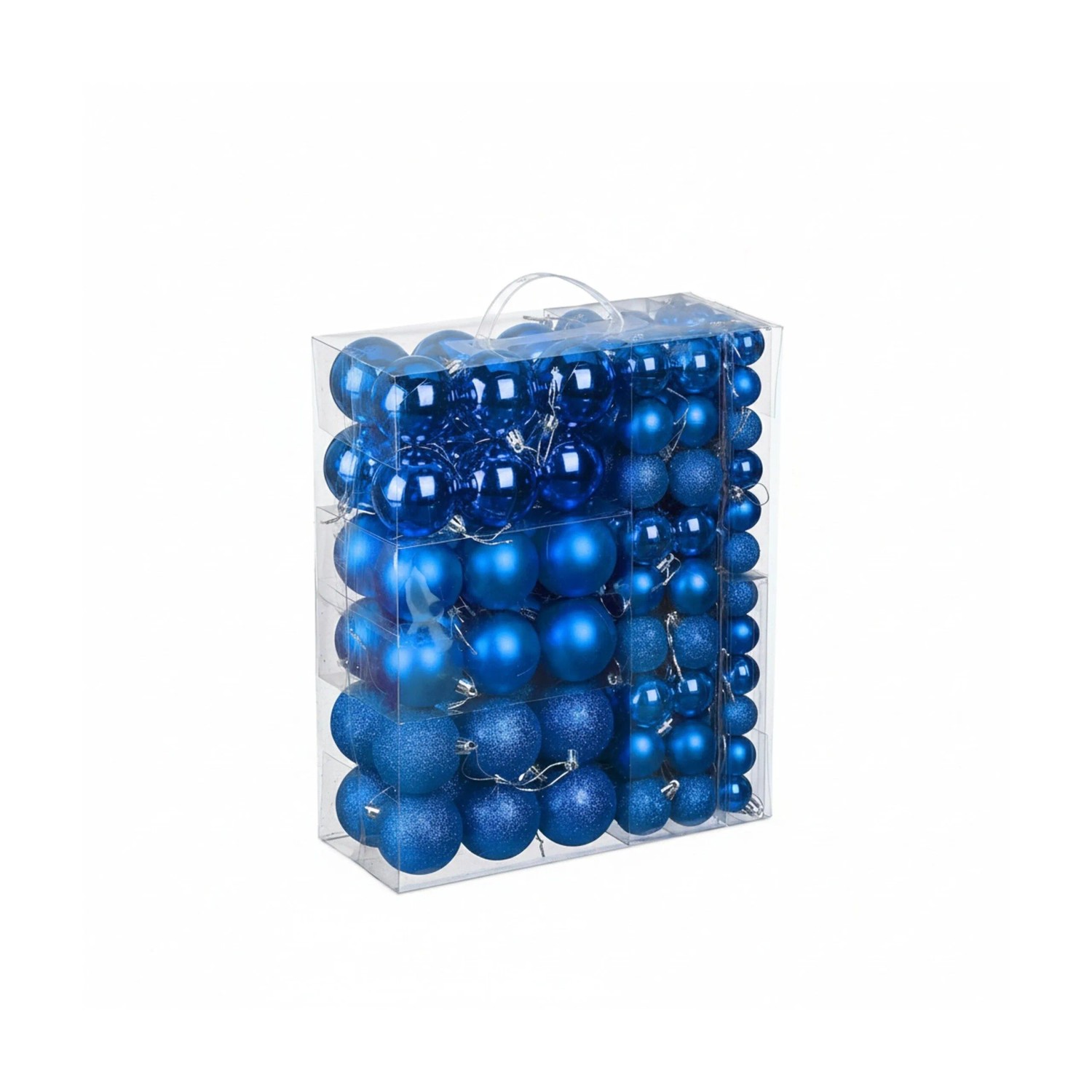 Relaxdays Weihnachtskugeln 138er Set Kunststoff Blau Bruchsicher Glitzernd Matt Glänzend 4 cm x 3 cm 5 cm x 4 cm 7 cm x 6 cm 0,8 kg