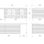 Maßzeichnung Palmako Ella Holz-Gartenhaus 610x300 cm. Pultdach, Anbaudach, Ansichten & Grundriss.