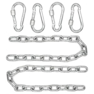 AMANKA 2er Set Hängesessel Ketten 50 cm mit 4 Karabinern aus verzinktem Metall für sichere Aufhängung bis 230 kg.
