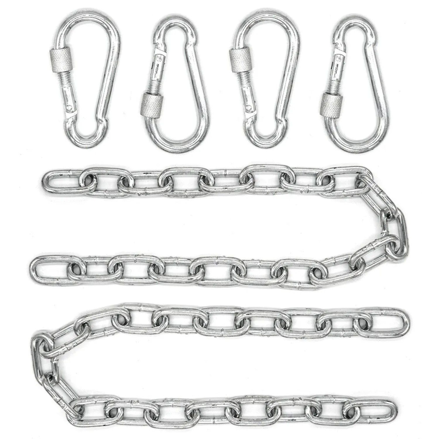 AMANKA Hängesessel Aufhängung - 2 x 50 cm Schwerlast Kette mit Karabinern bis 230 kg, Befestigungsset Hängematte - Schaukelbefestigung - Verlängerungskette