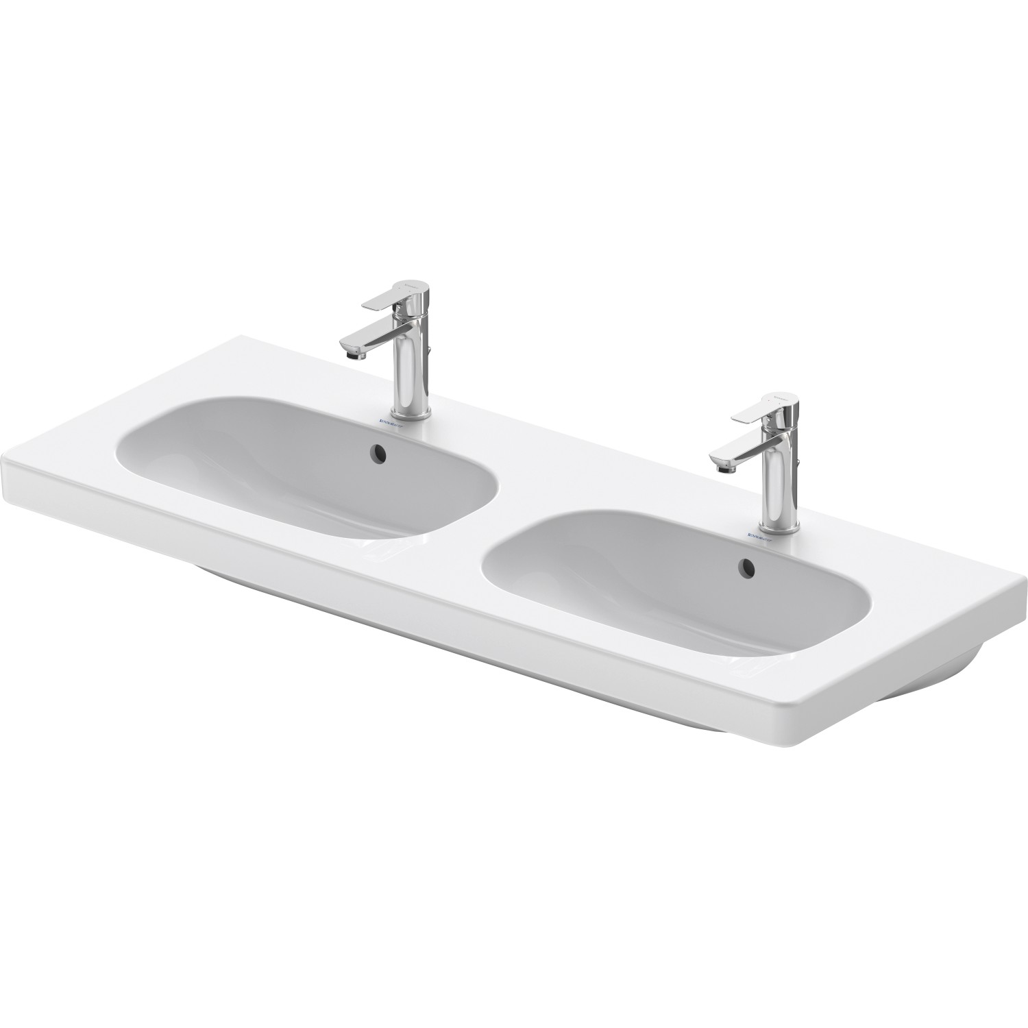 Duravit Möbel-Doppelwaschbecken D-Code 120 cm Weiß mit 1 Hahnloch pro Becke günstig online kaufen