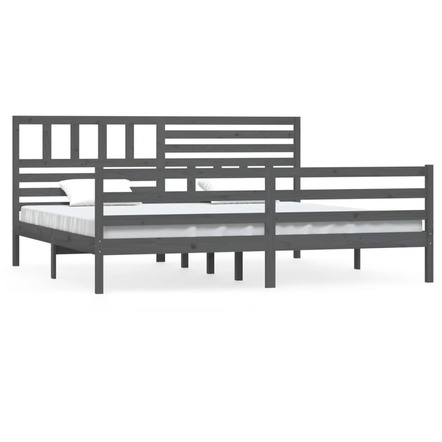 vidaXL Massivholzbett Grau 200x200 cm1053229 günstig online kaufen