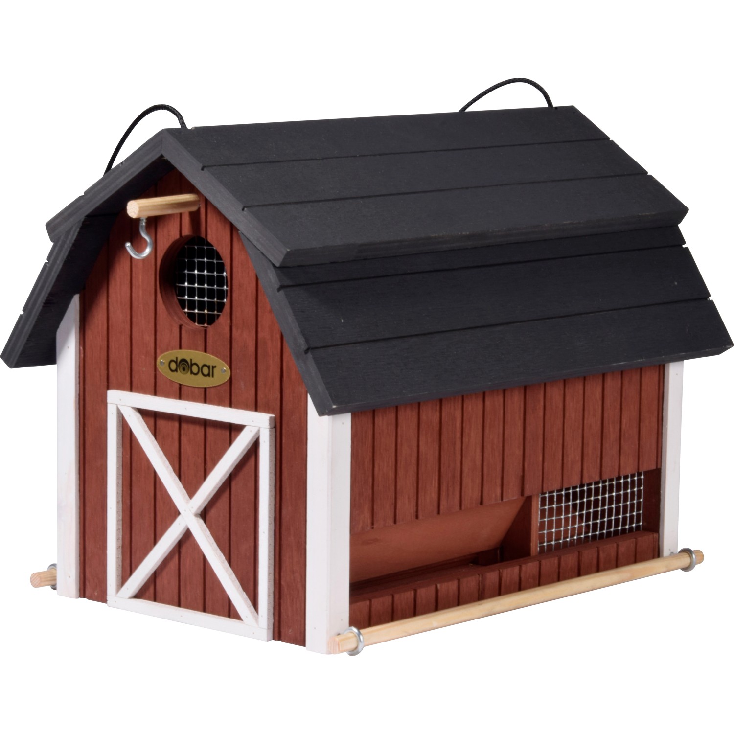 Dobar Vogelfutterhaus Katthult 31,5 cm x 22 cm x 24 cm Rot-Schwarz günstig online kaufen