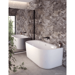 Calmwaters Vorwand-Badewanne Seamless Comfort 160x75cm, Komplettset, fugenlos, weiss.